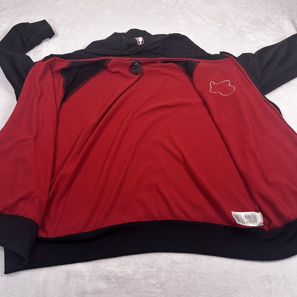 Miami Heat Adidas 2014 Full Zip Men's Size XL Warm Up Jacket Black Red VGUC - Picture 6 of 10